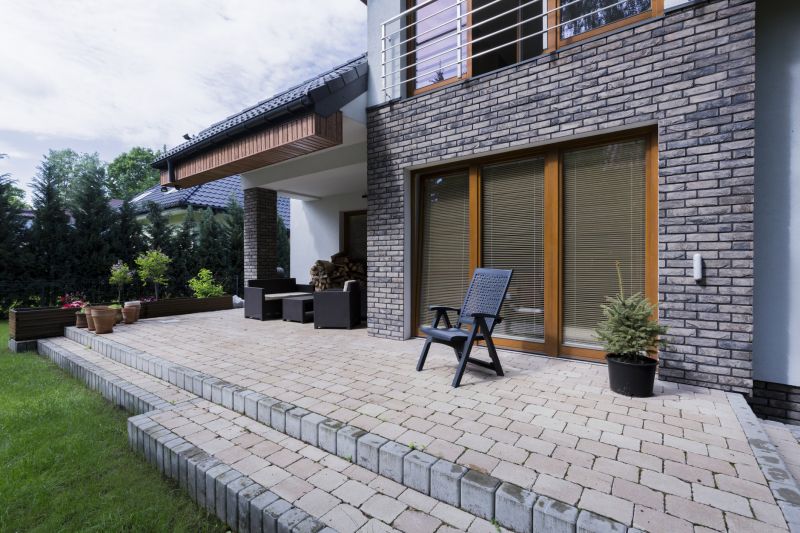Modern paver patio layout