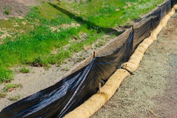 Straw Wattle Installation in Brandon